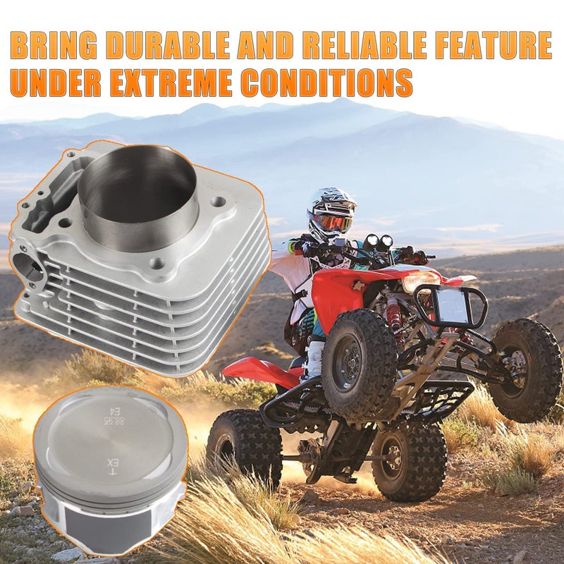 RANSOTO 89mm 440CC Big Bore Cylinder Piston Gasket Top End Rebuild Kit Compatible with 1999-2014 TRX400X TRX400EX Sportrax XR400R Replace 12100-KCY-670 12100-HN1-A70 - Image 3